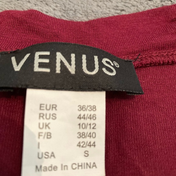 Venus Vintage Long Sleeve Burgundy Red w/Snaps - Picture 3 of 3